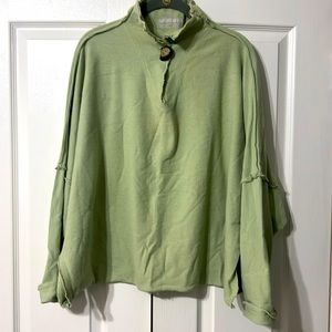 Women's Green Button-Up Blouse